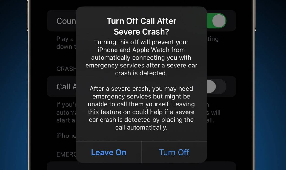 华容苹果14维修分享 iPhone 14 和 Apple Watch 上关闭崩溃检测 